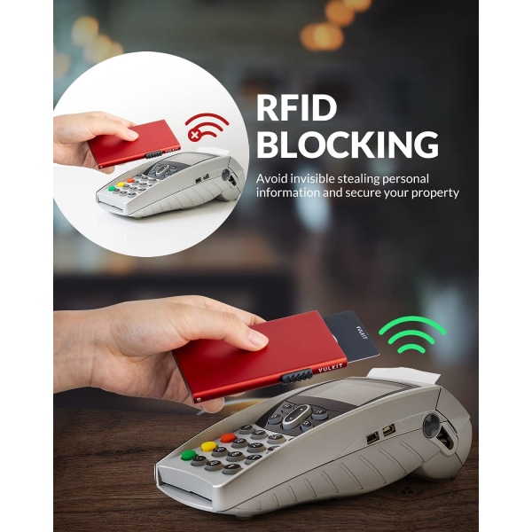 Kortpung til mænd Kreditkortholder RFID-blokerende pop-up-kortholder Damer Minimalistisk tegnebog Slank RFID-pung