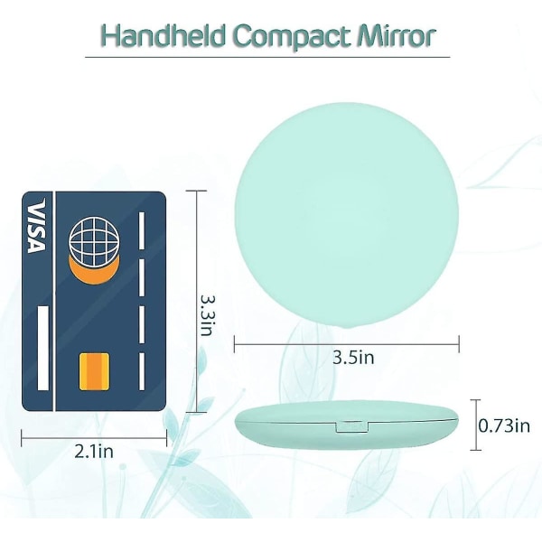Fickspegel med LED-ljus, 3,5" liten bärbar sminkspegel med 1x/10x förstoring, kompakt och hopfällbar, perfekt för resor och redo att gå (hy)