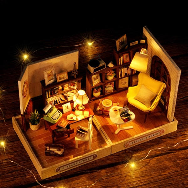 DIY Dockhus Miniatyr med Möbler Trä Mini Hus Kits Rum Dekorationer Hantverk Present till Tonåringar Vuxna Kvinnor Män null - 4