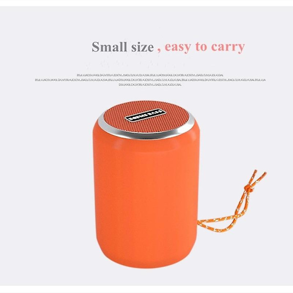 Mini kannettava Booms Bass Bluetooth-kaiutin ulkoilman langaton stereokaiutin Mp3-soitin Orange