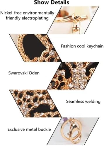 Rhinestone Leopard Nøglering, Mode Charm til Håndtaske, Nøglering Leopard Personlig Håndtaske Charm