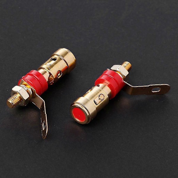 10 stk. messing højttaler bindepost fjederbelastet tryk subwoofer kurv terminal Red
