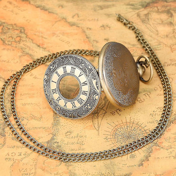 Antikk lommeur i lommeur-stil med romertall Silver Waist Chain