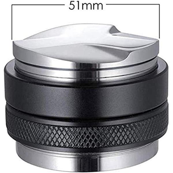 Rustfrit Stål Aluminium Legering Kaffefordeler, 51mm 2 i 1 Nivellering & Tamper, Kaffe Tamper, Espresso Fordeler, Justerbar Dybde Begge Sider (51mm)