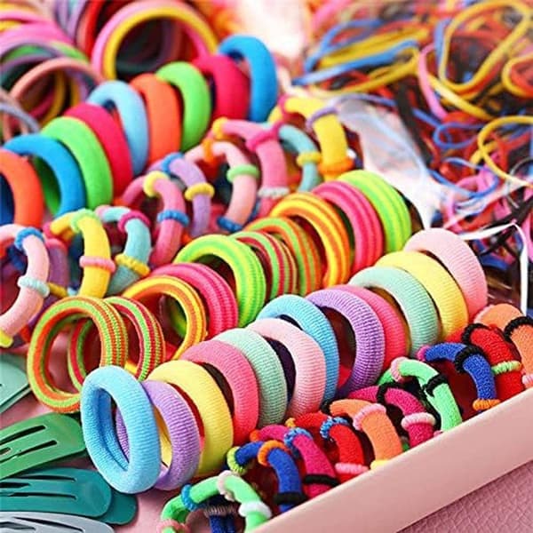 780-pack Hårsnoddar & Hårband för Flickor - Elastiska Färgglada Håraccessoarer för Barn