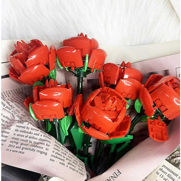 Rose Flower Building Block Flower Assembly Immortal Flower Blue