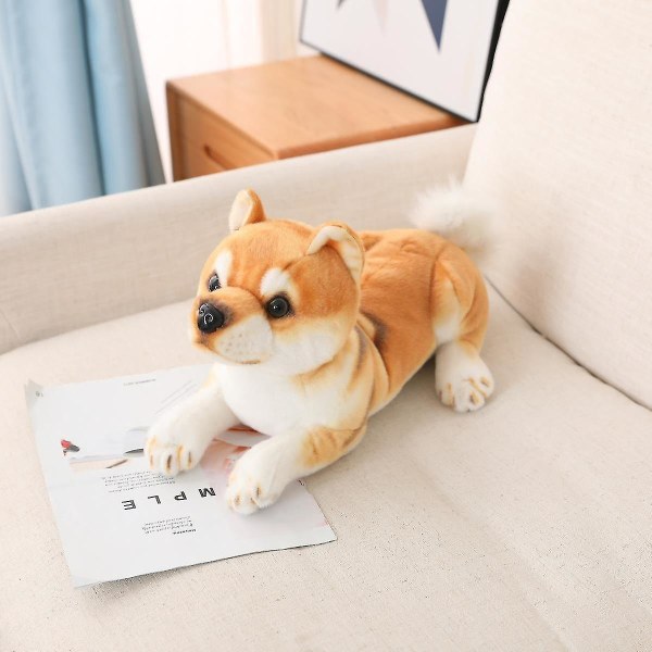 20/35cm Gosig Shiba Inu Hund Plyschleksaker Söta Sittande Liggande Valpdockor Stoppade Mjuka Djurleksaker Barn Bebis Födelsedagspresenter 20cm lying yellow