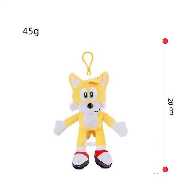 Tails Sonic plysj leker plysj dukke myke leker barn student barn gaver 28cm