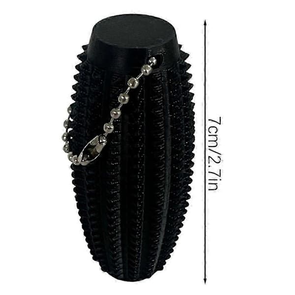 SpikyGrippieStimKeyringKannettavaAhdistustaLievittäväFidget-leluAikuisilleLapsille,StressiSensorinenFidgetKosketus[D] Musta Black