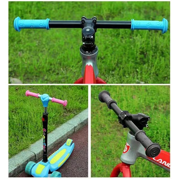 2 par sykkelstyrehåndtak Scooterhåndtak Sklisikre gummipaddesvampgrep for BMX/MTB/gutter og jenter barnescootere (rosa)