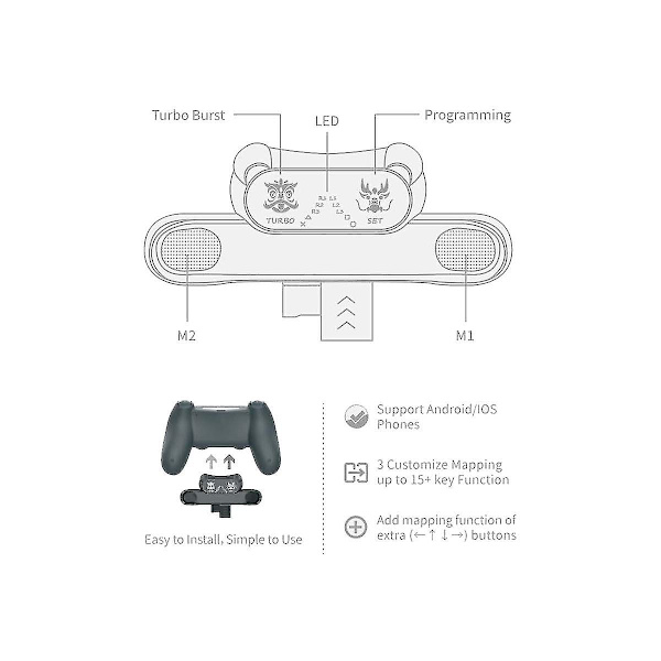 For Game Controller Back Button Attachment Dualshock4 Rear Extension Adapter Gamepad Paddle Key Wit Hy