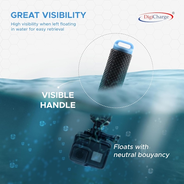 Kelluva kädensijan pidike rannehihnalla toimintakameralle GoPro Hero12 Hero11 Hero10/11 Mini 10 Max 9 Akaso Apexcam Float, vedenpitävä sisäinen säilytys Blue