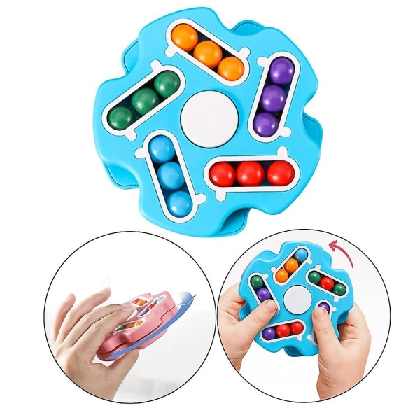 Roterende Magic Bean Cube Spinner, dobbelt Flip Håndholdt Puslespil Cube Legetøj