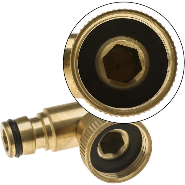 2 stk. 3/4 slangehane-stik, messing roterende hun-gevind til 3/4 hurtigkoblingsslangefitting (roterende retning)