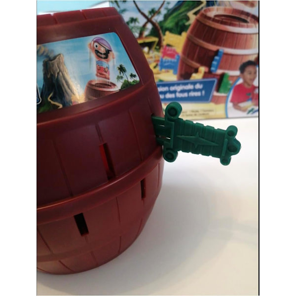 Mini tønde piratspil - Spring ud af tønden pop-up legetøj til børn, | Interaktivt brætspil | Prøv lykken spil (pakke med 1)