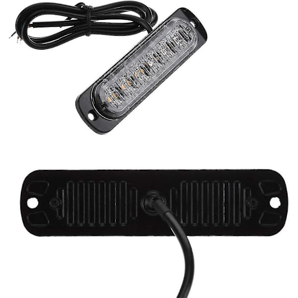 4kpl 18w 6 Led Ohut Oranssi Keltainen Vilkkuvalo Vilkku Palkki Auto Kuorma-auto Hätäsignaali Pysäköintivalo Lamppu