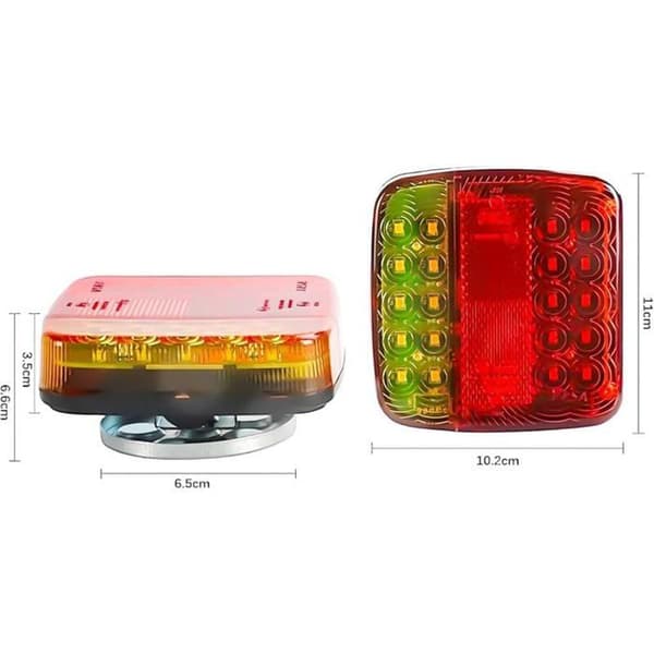 2 stk. trådløst magnetisk LED-lyssæt, trailerlys - magnetisk LED-baglygte, lastbilbaglygte til trailer