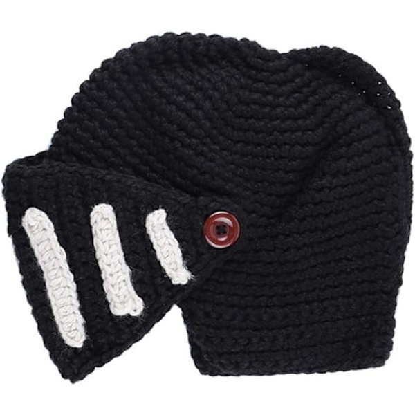 Hatt Visor Virkad Stickad Mössa Hatt Mask Set Handgjord Vinter Stickad Mössa Hatt Vinter Romersk Riddare Stickad Hatt Öronlapp Skidmössa Vinter Stickad Hatt Gladiator