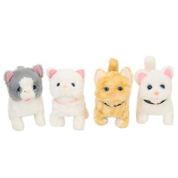 Elektronisk Plushkatt Leksak Gående Mjåv Plushkatt Leksak Fylld Leksak Barnfödelsedagspresent D