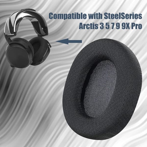 INF Ørepude til SteelSeries Arctis 3/5/7/9/9X/Pro Sort 1 par