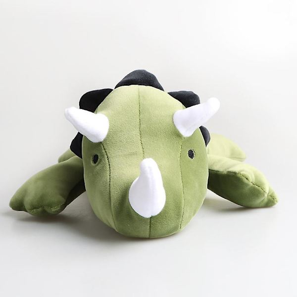 Dinosaur Vektet Ned Bomull Dinosaur Søt Triceratops Plysjleke 60cm Green Triceratops