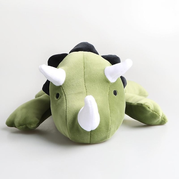 Dinosaurus painotettu alas puuvilla dinosaurus söpö Triceratops pehmolelu 38cm Green Triceratops