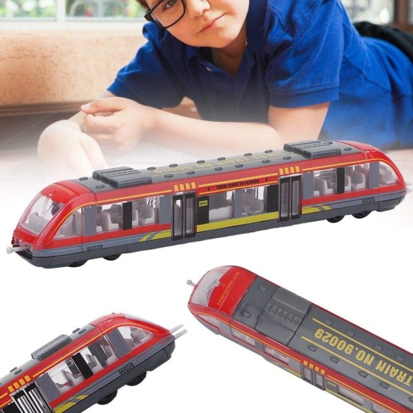 Minimodellbil Simulering Legering Tåg Modell Metall Diecast modellbilar för barn Barn(röd)