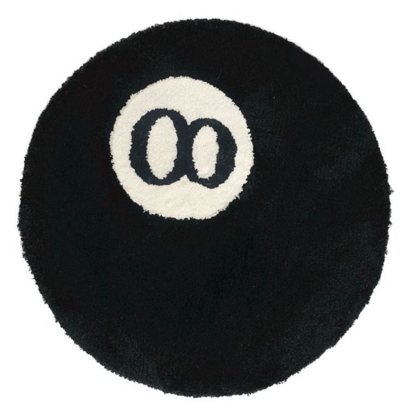 Stue Flocked Tæppe Anti-Skridsikker Sofa Bord Gulvmåtte Snavsbestandig Soveværelse Sengekant Pude Sort 60x60cm
