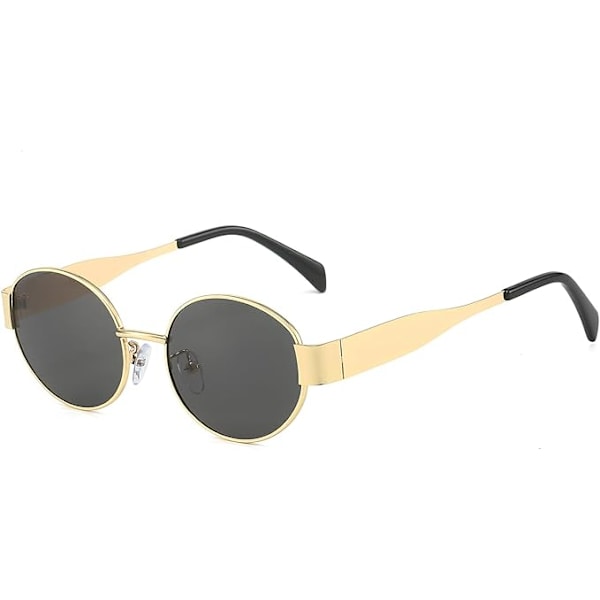 Retro Oval Metal Frame Aurinkolasit - Naisille ja Miehille Klassinen Pyöreä UV400 Suojaus Pienet Lasit Sävyt Ulkona