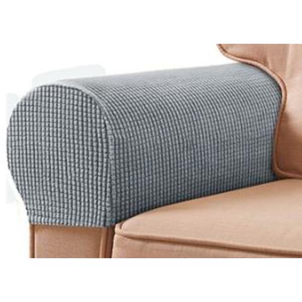 2 stk. Elastisk sofa armlæn betræk, fortykket og skridsikkert, hjem tekstilbeskyttelse, simpelt og rent armlæn betræk Light Gray
