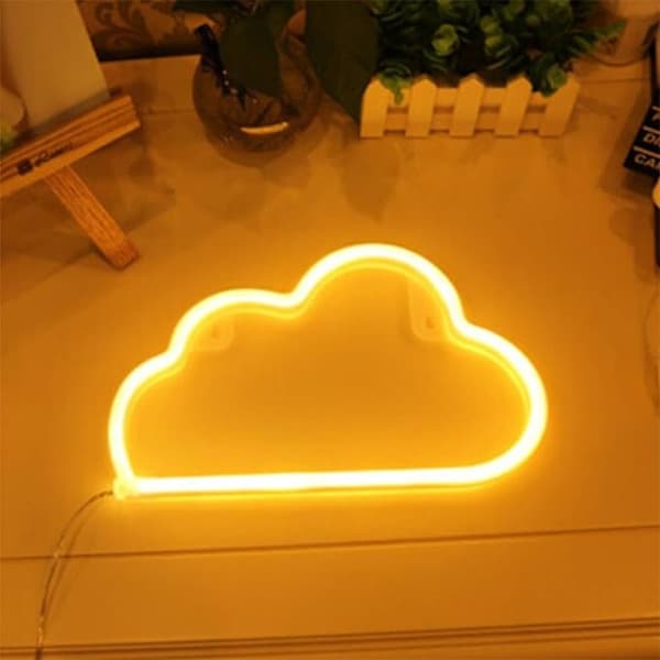 pc molnformad LED neonlampa, USB- eller batteridriven neonskylt