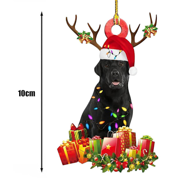 Julepynt for hund i tre, søt hunddekorasjon, julegave (c) Hy