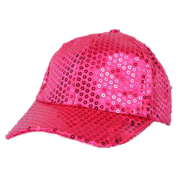 Dame Mænd Glitter Sequin Baseball Caps Snapback Justerbar Hatte Rose