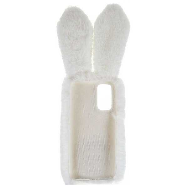 För Xiaomi Redmi Note 11 4g (qualcomm) Fuzzy Fluffy Bunny Ear Case Mjuk Plysch Flexibel Tpu Strass Dekor Baksida White