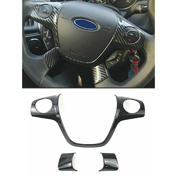 3-delt rattdeksel i karbonfiberfarge passer til Ford Focus Escape Kuga C-max