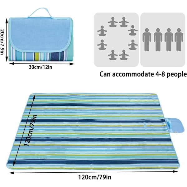 Picnic tæppe stort udendørs picnic måtte vandtæt strandmåtte strandtæppe bærbar foldbar picnic måtte egnet til strand park camping vandreture