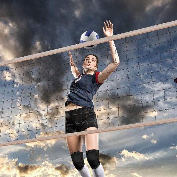 Knäskydd för volleyboll för dansare, Mjuka andningsbara knäskydd för män Kvinnor Barn Knäskydd, Löpcykelträning (Medium-svart)