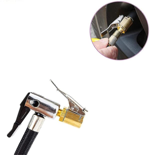 2-delt bildekkventiladapter, 8 mm pumpedyse messing oppblåsningsventil klemmeadapter