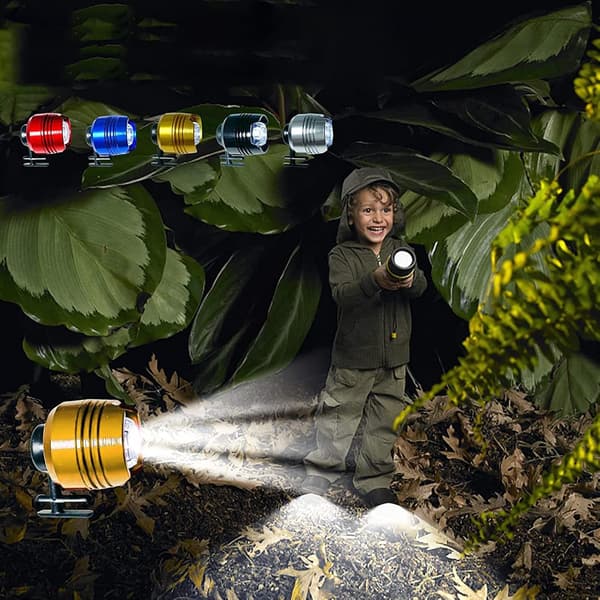 Sko Lys Håndfri Lommelygte 2 Dele Træsko Beacon, Solid Aluminiumslegering Sko Beacon, til Crocs Sko IPX5 Vandtæt (Guld)