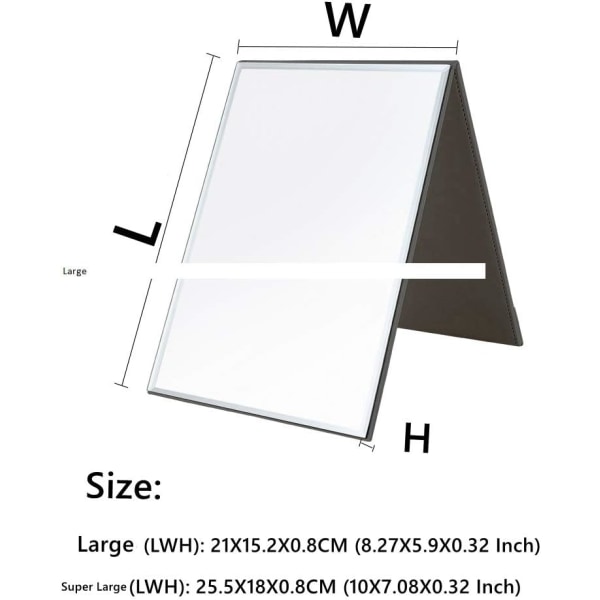 Spejl Stort Bærbart Super HD Spejl Makeup Spejl Multi Stand Angle Håndfrit/Håndholdt/Bordplade Foldebart Spejl