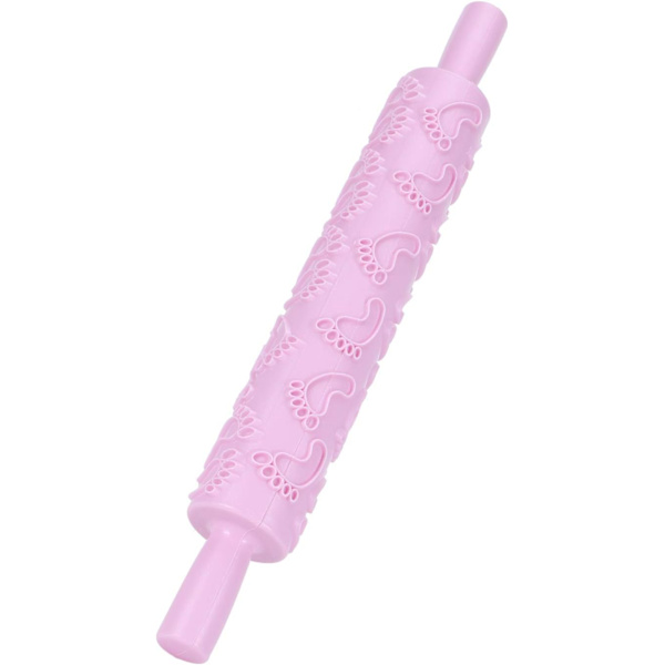 Präglade kavel, färgglada kakdekorationsgraverade präglingskavel med mönster för fondant, paj, skorpa, kaka, bakverk, glasyr Pink