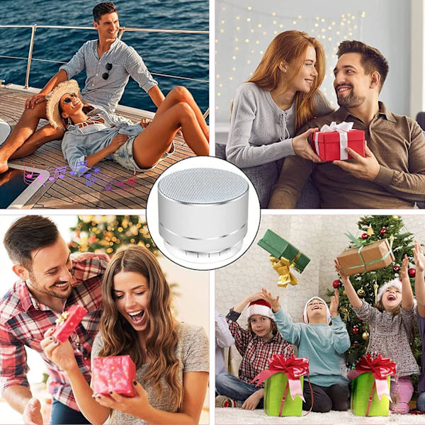 Bärbar Bluetooth-högtalare, trådlös högtalare med HD-ljudstöd TF-kort, mini bärbar högtalare för inomhus/utomhus, hem, grillning, strand och resor Silver