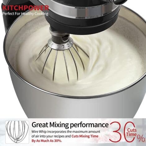 Piskeris i rustfrit stål kompatibel med KitchenAid K45WW WP9704329 KSM150 KSM160 K45 KSM90 foodprocessor-tilbehør
