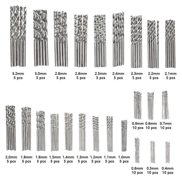 150 stk. Twist Bits Sæt Hss Titanium Mikro Bits Mikro Bits Sæt Outils 0,4 mm-3,2 mm Til Træ, Metal, Plastik, Smykker (hy)