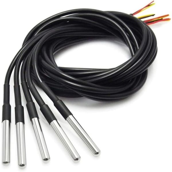 5 STK 18B20 Vandtæt Temperatursensor Termoelement Termometer 1M med Kabel Termisk Modstand
