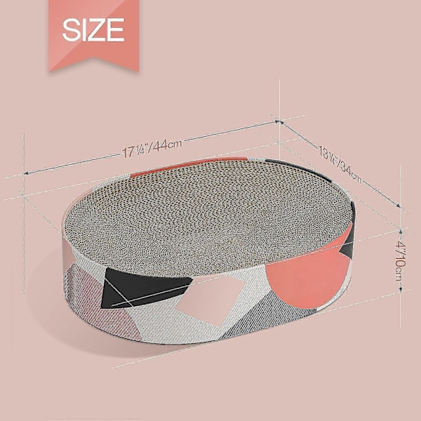 Kattenskrape Kartong Seng Lounge Sofa For Innendørs Katter Oval Form 17\"x13\", Kitty Cat Scratching Pad Gjenbruk Bølgepapp Skrape Varig Møbler