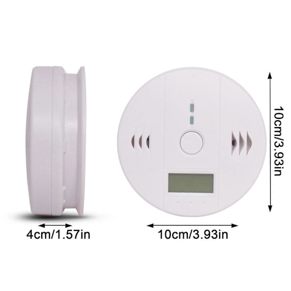 1/2-PACK Rökdetektor och kolmonoxidvarnare med LCD-display, 100% ny 2