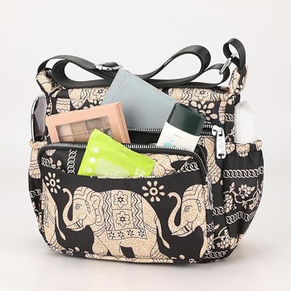 Canvas Crossbody-väskor för kvinnor, multifick-plånböcker och axelväskor, vattentät reseväska, handväska
