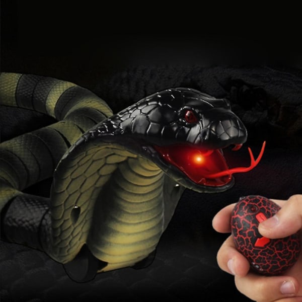 Rc Animal Infrarød Fjernbetjening Elektrisk Snake Egg Cobra Børn Børn Legetøj Trick Terrify Mischief Legetøj Slangemodel Black