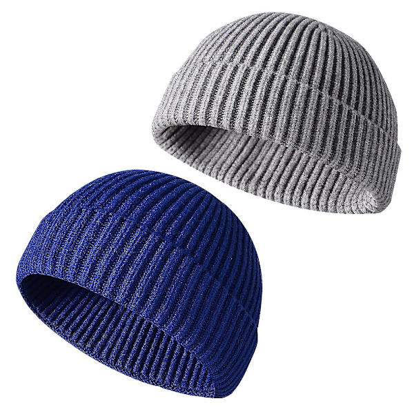 Fiskehatt for menn og kvinner, vintervarme luer svart+beige Mid -gray*treasure blue